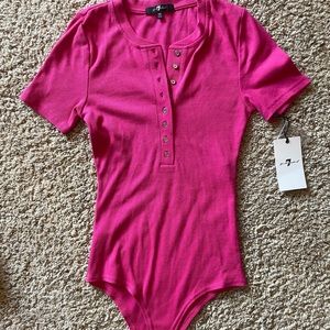 NWT 7 for all mankind pink body suit